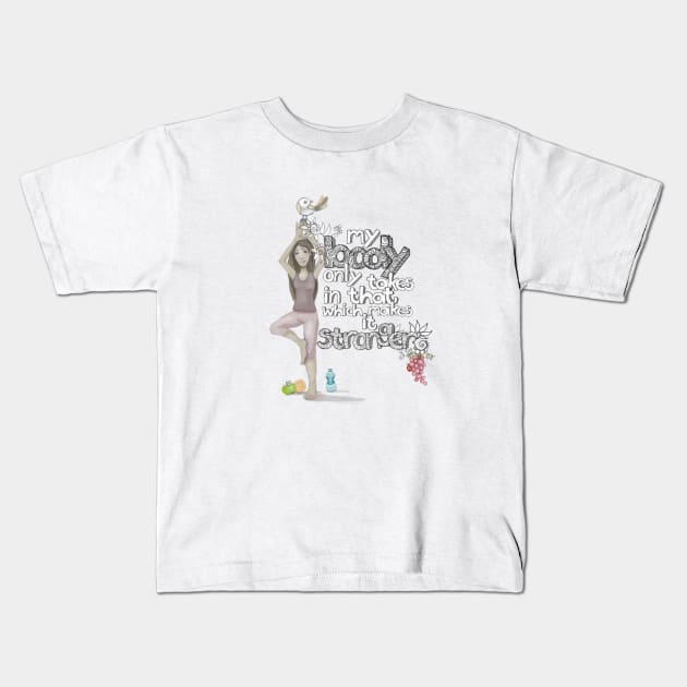 Positive Body and Health Affirmation Quote Kids T-Shirt by cheriedirksen